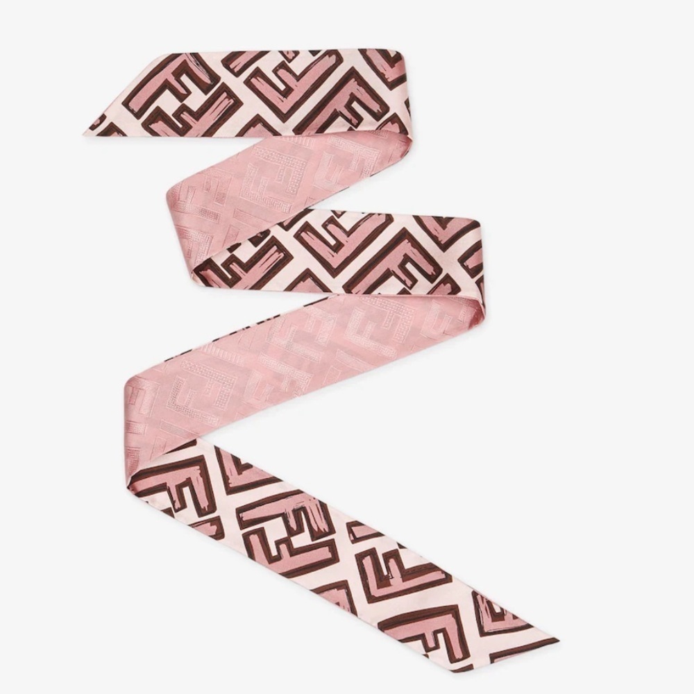 Fendi Pink Silk Bandeau/Twilly